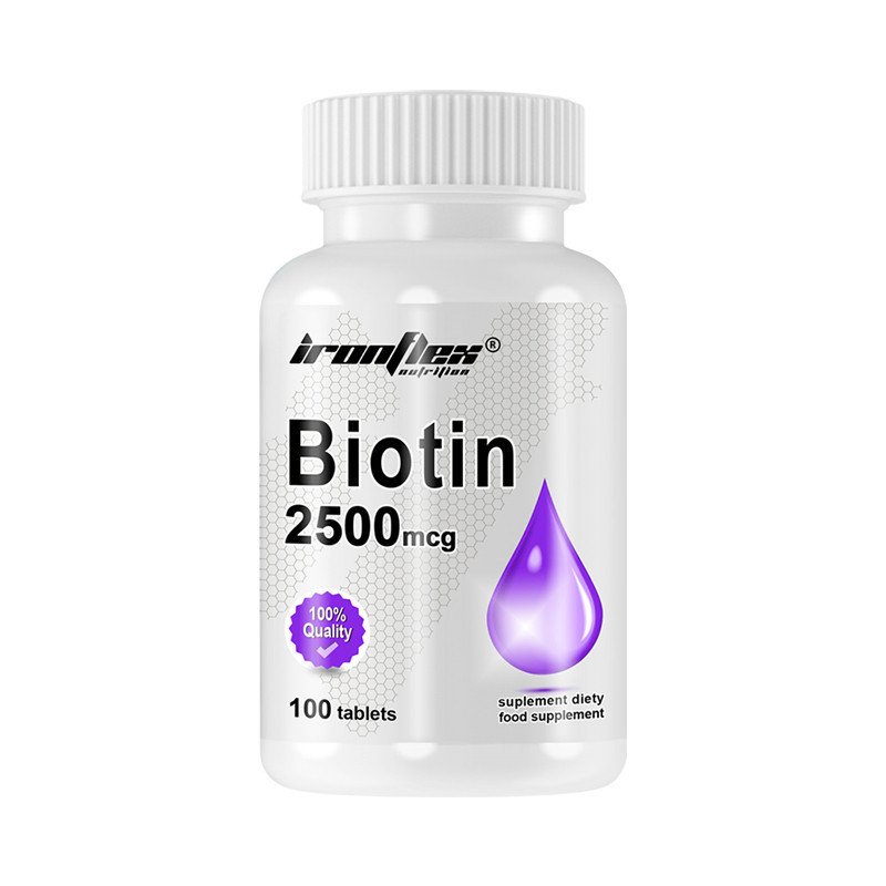 Витамины и минералы IronFlex Biotin 2500 mcg, 100 таблеток,  ml, IronFlex. Vitamins and minerals. General Health Immunity enhancement 