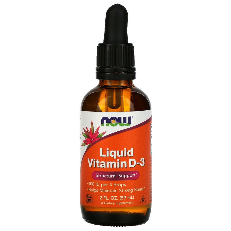 Рідкий вітамін Д3 NOW Foods Liquid Vitamin D-3 400 IU 59 ml,  ml, Now. Vitamina D. 