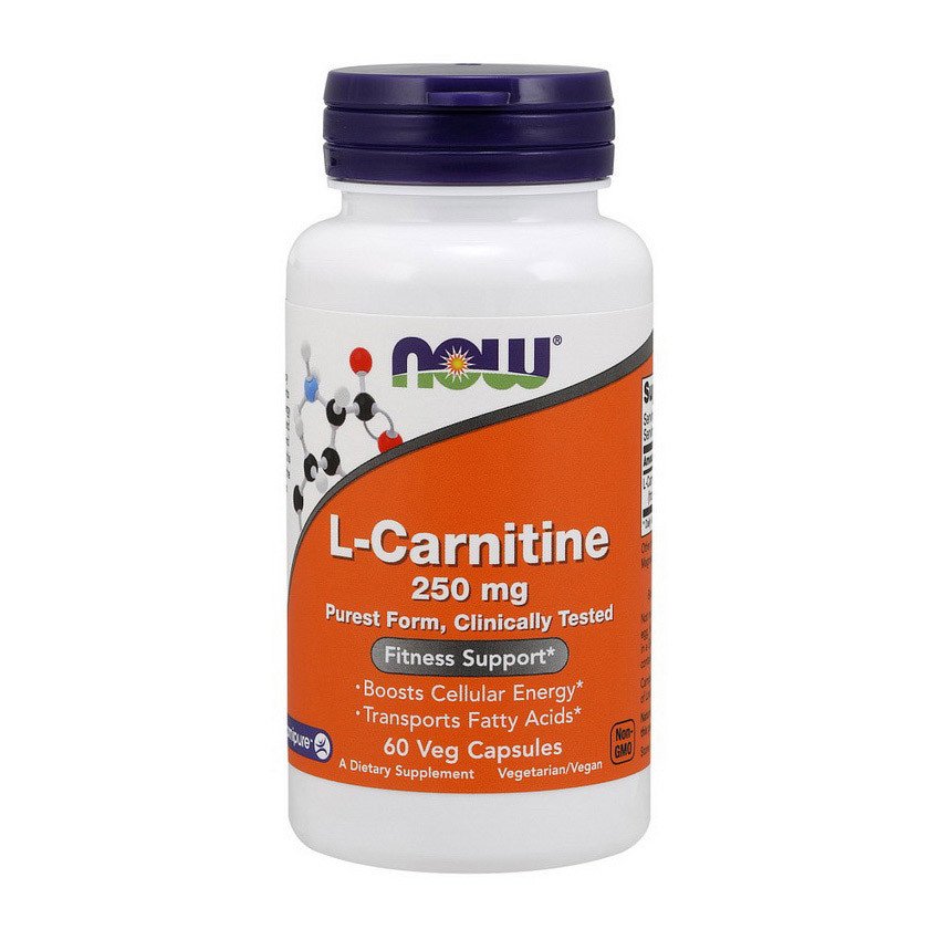 Л-карнитин Now Foods L-Carnitine 250 mg (60 капс) нау фудс,  мл, Now. L-карнитин. Снижение веса Поддержание здоровья Детоксикация Стрессоустойчивость Снижение холестерина Антиоксидантные свойства 