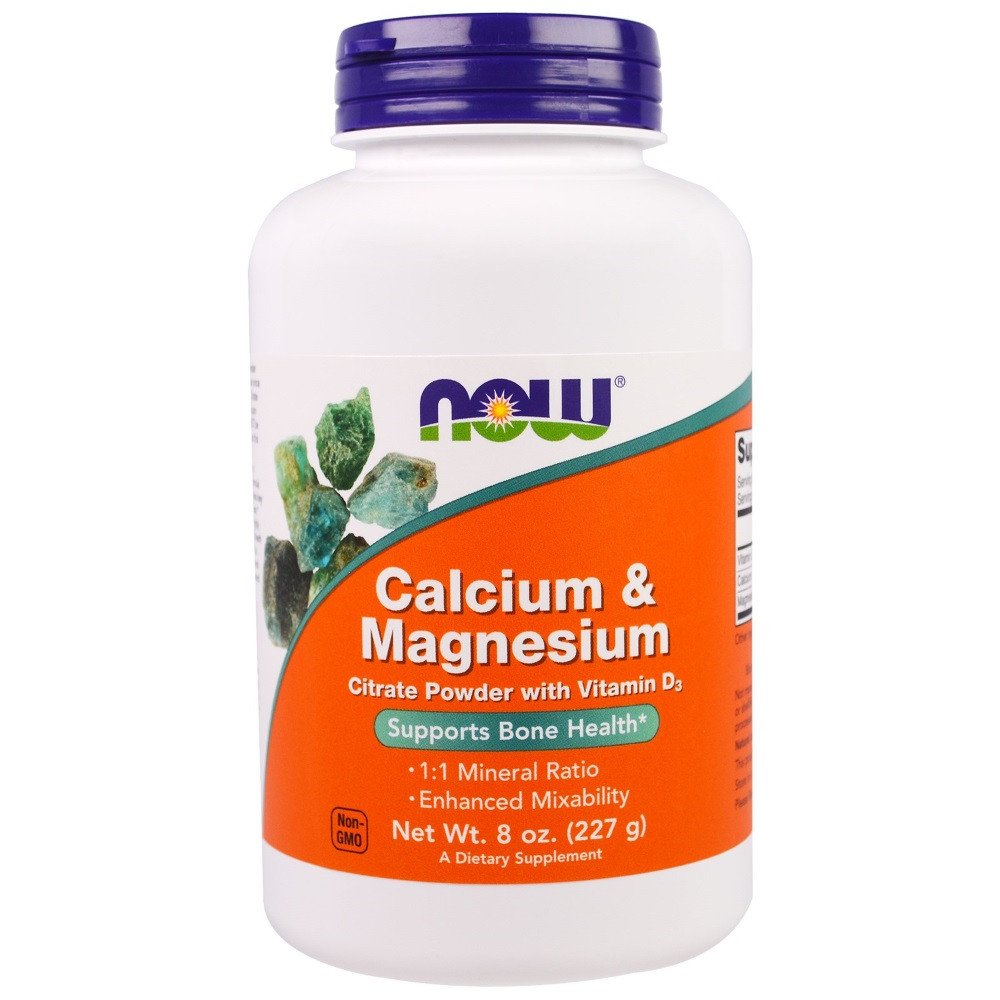 NOW Foods Calcium & Magnesium 227 г,  мл, Now. Витамины и минералы. Поддержание здоровья Укрепление иммунитета 