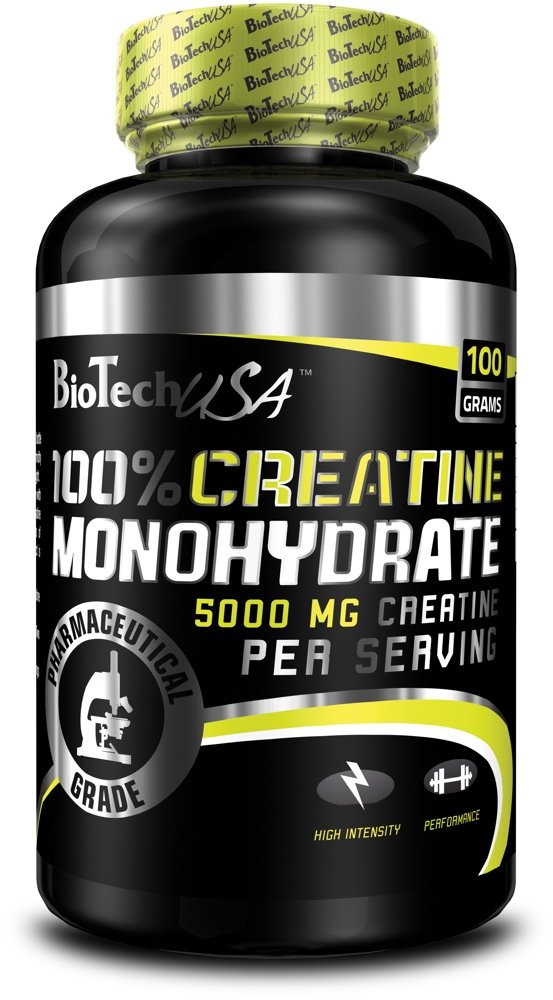 100% Creatine Monohydrate, 100 g, BioTech. Monohidrato de creatina. Mass Gain Energy & Endurance Strength enhancement 