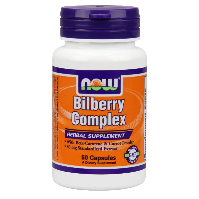 Bilberry Complex 80 mg, 50 шт, Now. Витаминно-минеральный комплекс. Поддержание здоровья Укрепление иммунитета 