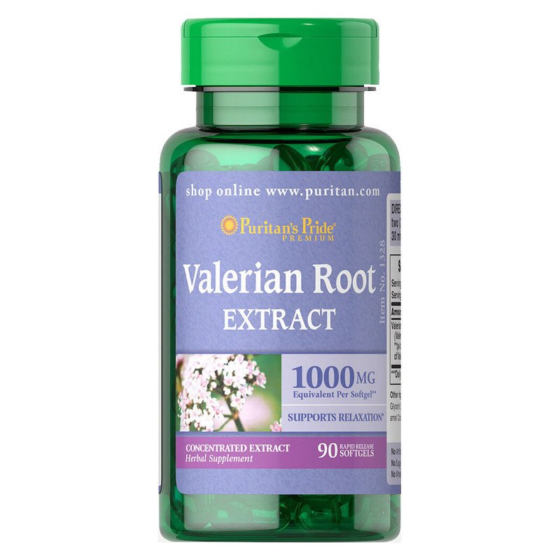 Корень валерианы экстракт Puritan's Pride Valerian Root Extract 1000 mg (90 капс) пуританс прайд,  мл, Puritan's Pride. Hатуральные продукты. Поддержание здоровья 
