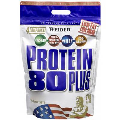 Протеин Weider Protein 80 Plus, 2 кг Банан,  ml, Weider. Proteína. Mass Gain recuperación Anti-catabolic properties 