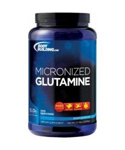Micronized Glutamine, 1000 g, Bodybuilding.com. Glutamine. Mass Gain स्वास्थ्य लाभ Anti-catabolic properties 