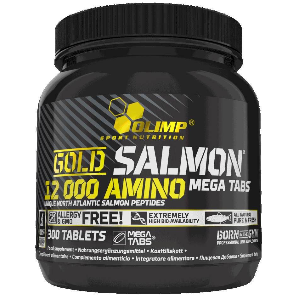 Аминокислота Olimp Gold Salmon 12000 Amino mega tabs, 300 таблеток,  ml, NZMP. Aminoácidos. 