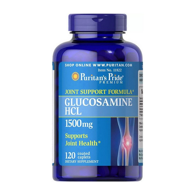 Глюкозамин Puritan's Pride Glucosamine HCL 1500 mg 120 капсул,  мл, Puritan's Pride. Хондропротекторы. Поддержание здоровья Укрепление суставов и связок 