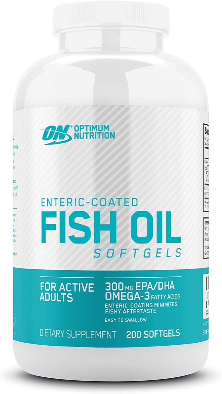 Рыбий жир Optimum Nutrition Fish Oil (200 капс) омега 3 оптимум нутришн,  мл, Optimum Nutrition. Омега 3 (Рыбий жир). Поддержание здоровья Укрепление суставов и связок Здоровье кожи Профилактика ССЗ Противовоспалительные свойства 