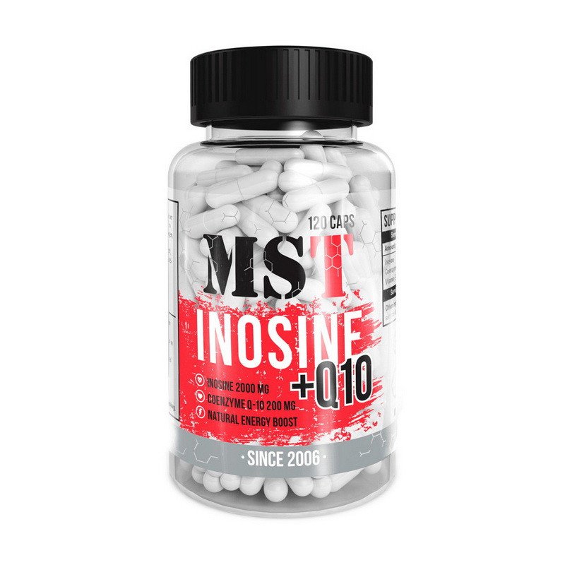 Инозин и Коэнзим Q10 МСТ MST Inosine + Q10 (90 капс) мст,  мл, MST Nutrition. Коэнзим-Q10. Поддержание здоровья Антиоксидантные свойства Профилактика ССЗ Толерантность к физ. нагрузкам 