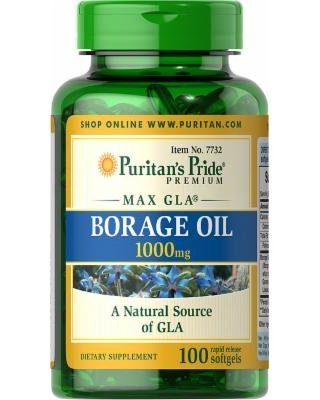Borage Oil 1000 mg, 100 pcs, Puritan's Pride. Omega 6. General Health 