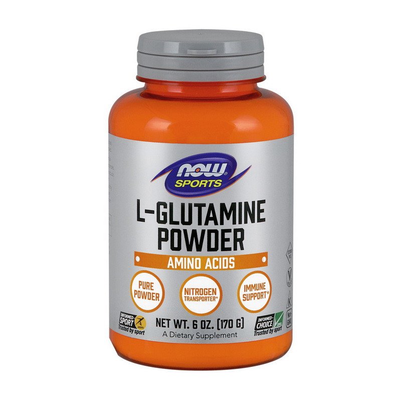 Глютамин Now Foods L-Glutamine Powder (170 г) нау фудс unflavored,  мл, Now. Глютамин