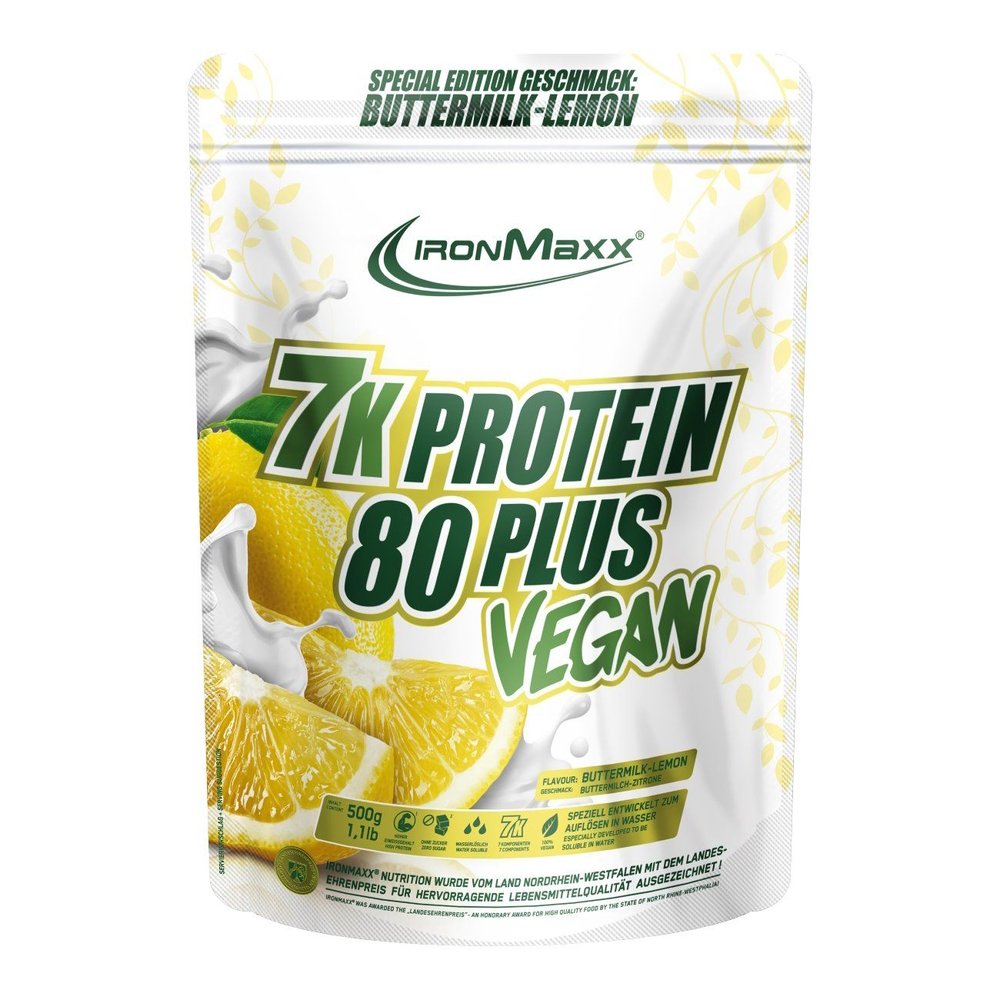 IronMaxx Протеин IronMaxx 7K Protein 80 Plus Vegan, 500 грамм Пахта-лимон, , 500 г