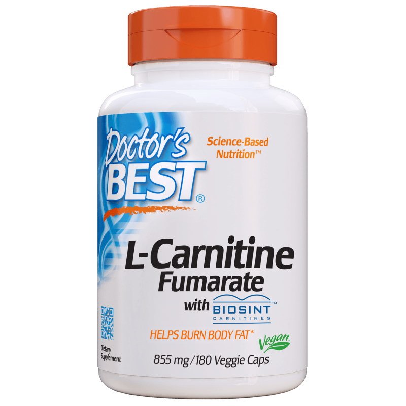 Жиросжигатель Doctor's Best L-Carnitine Fumarate 855 mg, 180 вегакапсул,  ml, DNA Your Supps. Fat Burner. Weight Loss Fat burning 