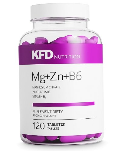 Mg+Zn+B6, 120 шт, KFD Nutrition. ZMA (Цинк, Магний и B6),ZMA. Поддержание здоровья Повышение тестостерона 