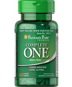 Complete One Iron Free, 60 pcs, Puritan's Pride. Vitamin Mineral Complex. General Health Immunity enhancement 