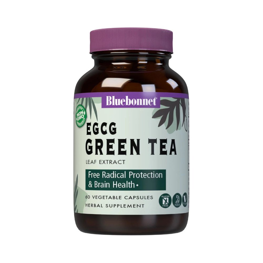 Натуральная добавка Bluebonnet EGCG Green Tea Leaf Extract, 60 капсул,  мл, Bluebonnet Nutrition. Hатуральные продукты. Поддержание здоровья 