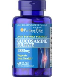 Glucosamine Sulfate 1000 mg, 60 шт, Puritan's Pride. Глюкозамин. Поддержание здоровья Укрепление суставов и связок 