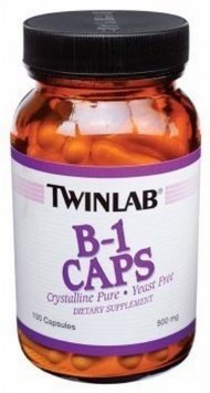 B-1 Caps 100 mg, 100 шт, Twinlab. Витамин B. Поддержание здоровья 