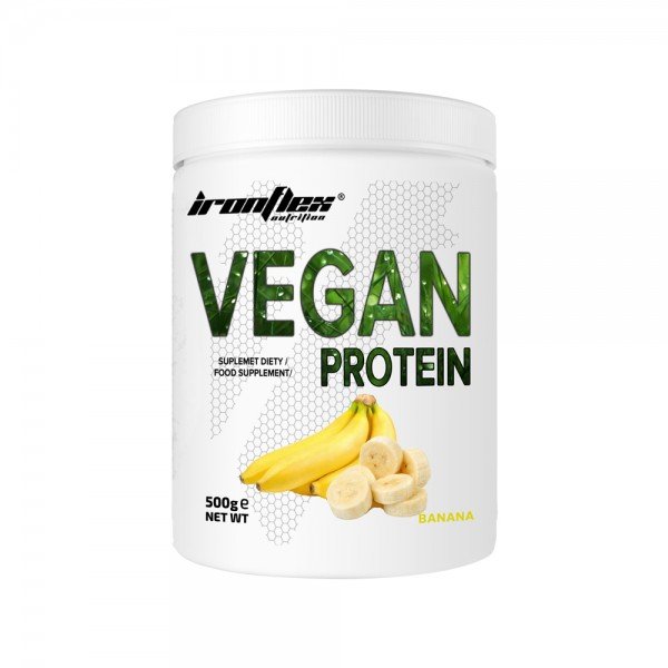 Протеин IronFlex Vegan Protein, 500 грамм Банан,  мл, IronFlex. Протеин. Набор массы Восстановление Антикатаболические свойства 