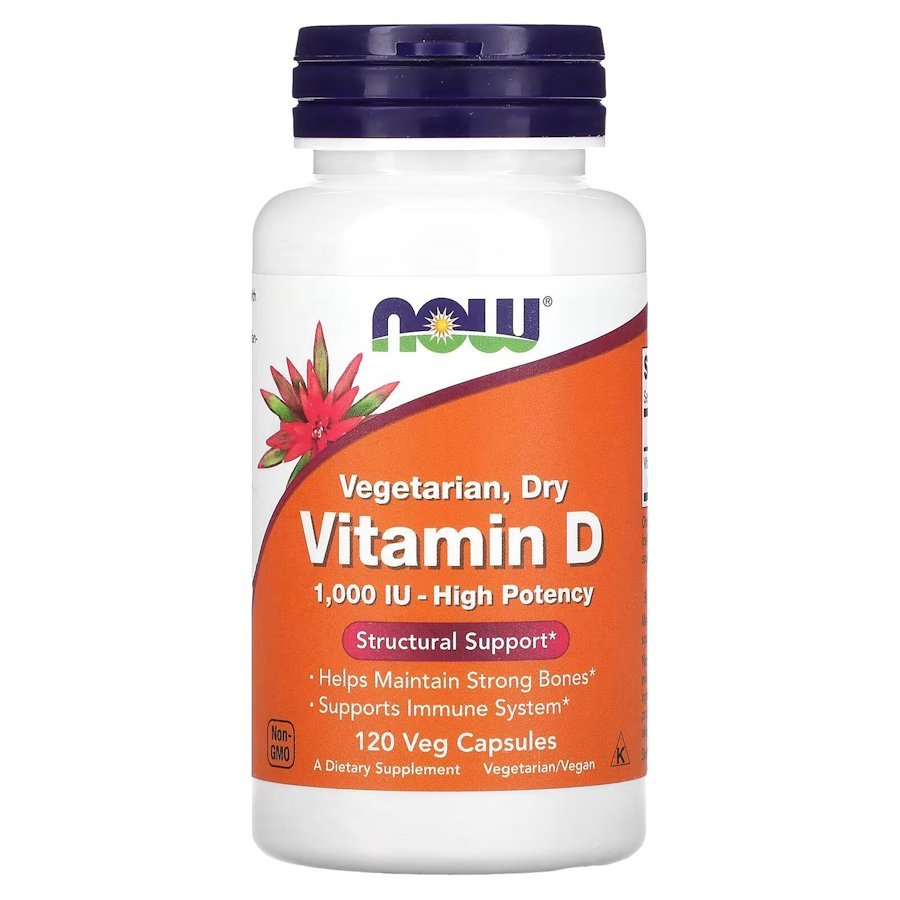 Now Витамины и минералы NOW Vitamin D 1000 IU Dry, 120 вегакапсул, , 
