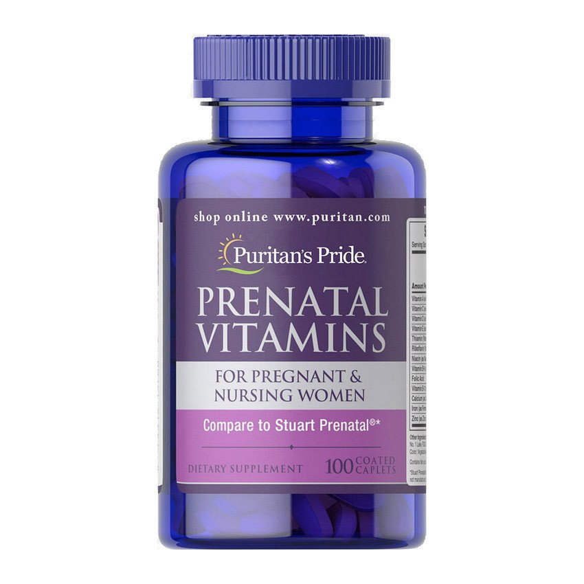 Витамины для беременных и кормящих женщин Puritan's Pride Prenatal Vitamins (100 капс) пуританс прайд,  мл, Puritan's Pride. Витамины и минералы