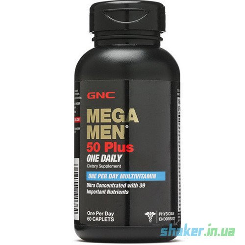 Витамины для мужчин GNC Mega Men 50 Plus Once Daily (60 таб) мега мен,  мл, GNC. Витамины и минералы. Поддержание здоровья Укрепление иммунитета 