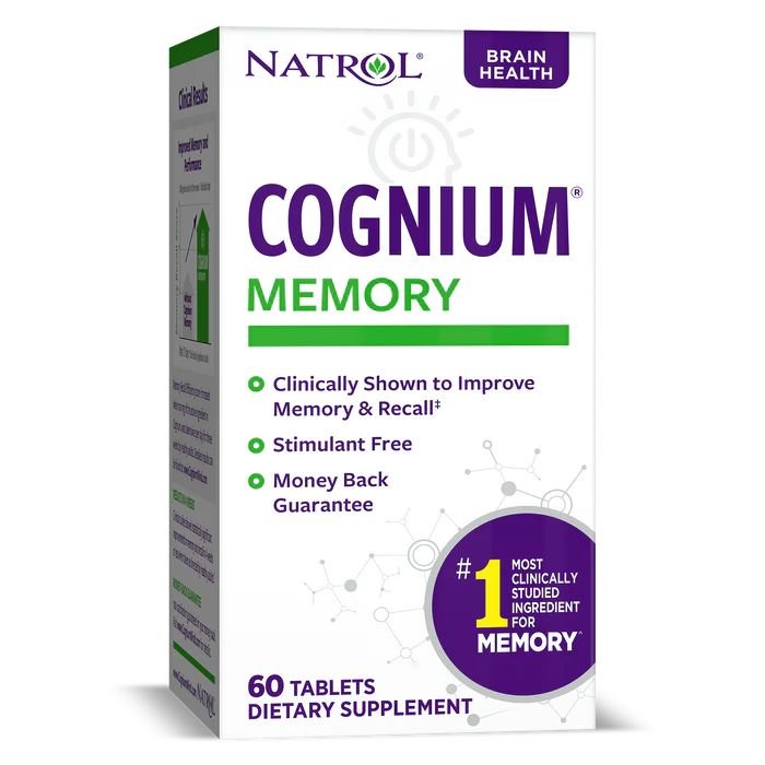 Натуральная добавка Natrol Cognium Memory 100 mg, 60 таблеток,  мл, Natrol. Hатуральные продукты. Поддержание здоровья 