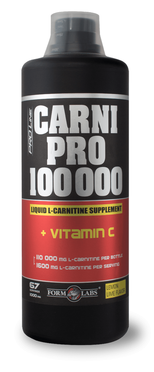 CarniPro 100.000, 1000 мл, Form Labs. L-карнитин. Снижение веса Поддержание здоровья Детоксикация Стрессоустойчивость Снижение холестерина Антиоксидантные свойства 
