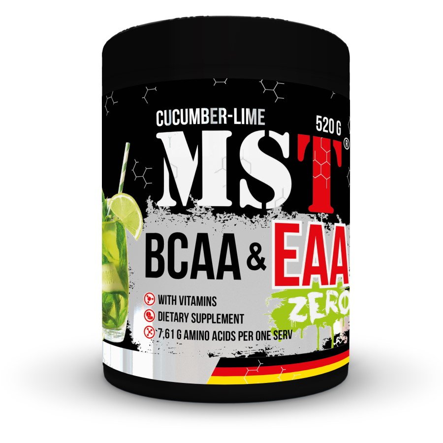 BCAA MST BCAA EAA Zero, 520 грамм Огурец-лайм,  мл, MST Nutrition. BCAA. Снижение веса Восстановление Антикатаболические свойства Сухая мышечная масса 