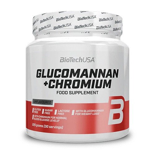 Жиросжигатель Biotech Glucomannan Chromium, 225 грамм,  мл, BioTech. Жиросжигатель. Снижение веса Сжигание жира 