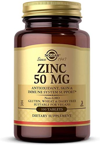 Solgar Zinc 50 mg 100 таб Без вкуса,  мл, Solgar. Цинк Zn, Цинк. Поддержание здоровья 