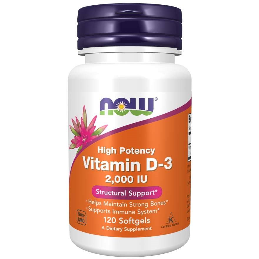 Now Витамины и минералы NOW Vitamin D3 2000 IU, 120 капсул СРОК 06.21, , 