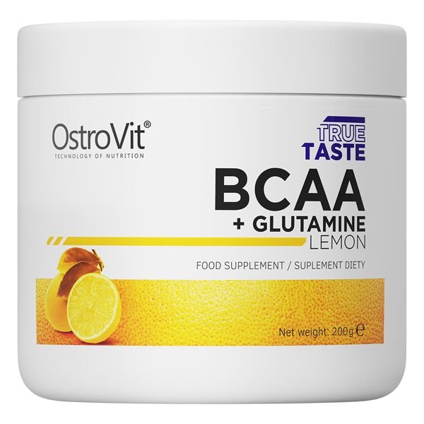 BCAA OstroVit BCAA + Glutamine, 200 грамм Лимон,  ml, OstroVit. BCAA. Weight Loss recuperación Anti-catabolic properties Lean muscle mass 