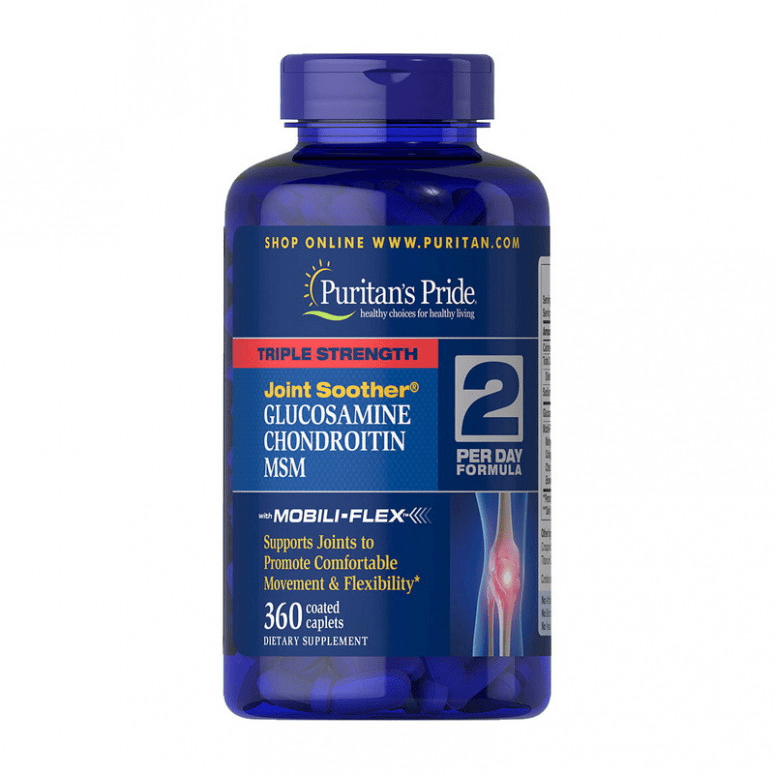 Puritan's Pride Puritan's Pride Triple Strength Glucosamine Chondroitin & MSM Joint Soother 360 Caplets, , 
