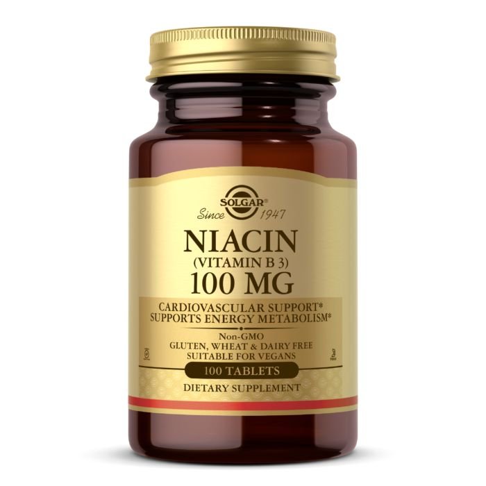 Витамины и минералы Solgar Niacin (Vitamin B3) 100 mg, 100 таблеток,  ml, Solgar. Vitamins and minerals. General Health Immunity enhancement 