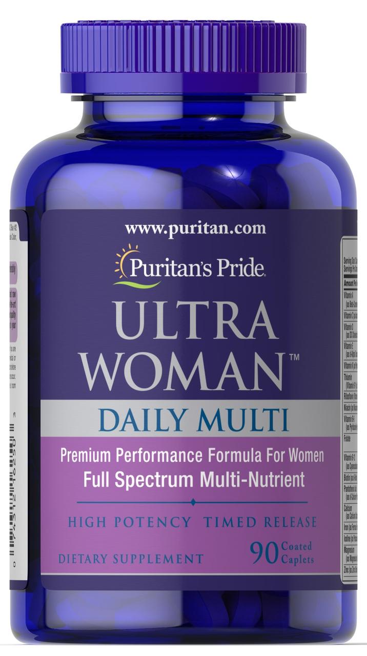 Ultra Woman™ Daily Multi Timed Release90 Caplets,  мл, Puritan's Pride. Витамины и минералы. Поддержание здоровья Укрепление иммунитета 