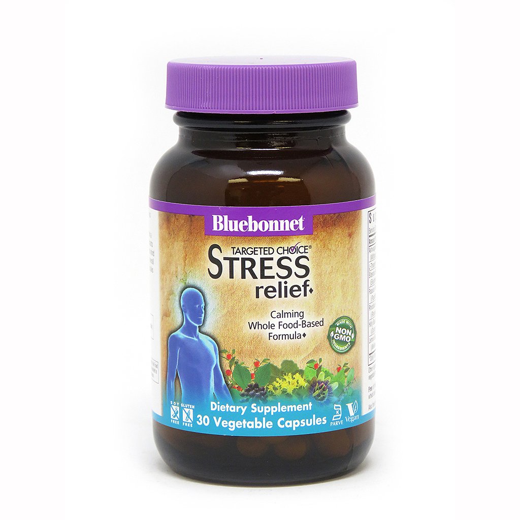Натуральная добавка Bluebonnet Targeted Choice Stress Relief, 30 вегакапсул,  ml, Bluebonnet Nutrition. Natural Products. General Health 