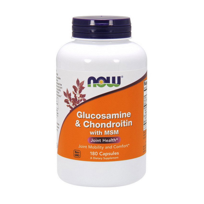 Глюкозамин хондроитин МСМ Now Foods Glucosamine & Chondroitin with MSM (180 капс) нау фудс,  мл, Now. Хондропротекторы. Поддержание здоровья Укрепление суставов и связок 