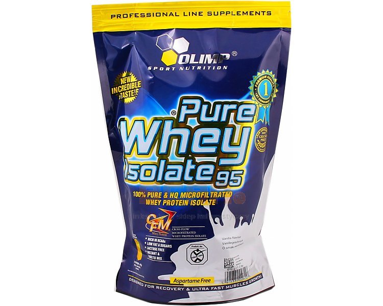 Pure Whey Isolate 95, 600 g, Olimp Labs. Suero aislado. Lean muscle mass Weight Loss recuperación Anti-catabolic properties 