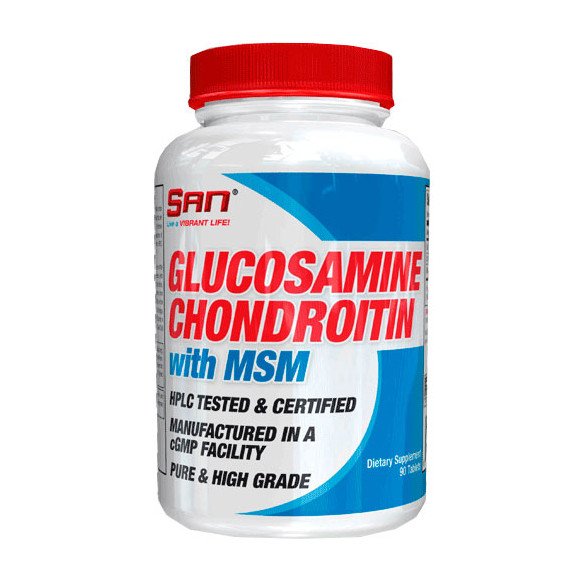 Хондропротектор SAN Glucosamine Chondroitin MSM 90 tabs,  мл, San. Хондропротекторы. Поддержание здоровья Укрепление суставов и связок 