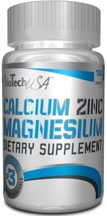 Calcium Zinc Magnesium, 100 piezas, BioTech. Сalcio, magnesio y zinc. General Health 