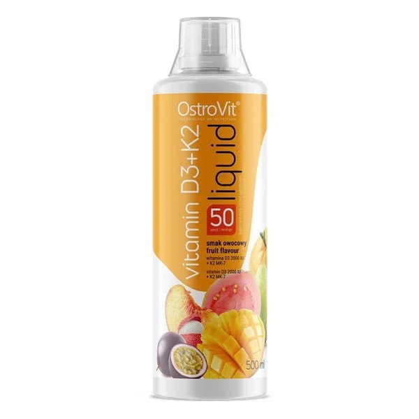 Вітамінна добавка OstroVit Vitamin D3+K2 Liquid 500 ml (Фруктовий смак),  мл, OstroVit. Витамины и минералы. Поддержание здоровья Укрепление иммунитета 