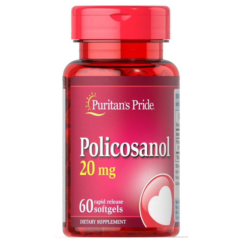 Puritan's Pride Натуральная добавка Puritan's Pride Policosanol 20 mg, 60 капсул, ,