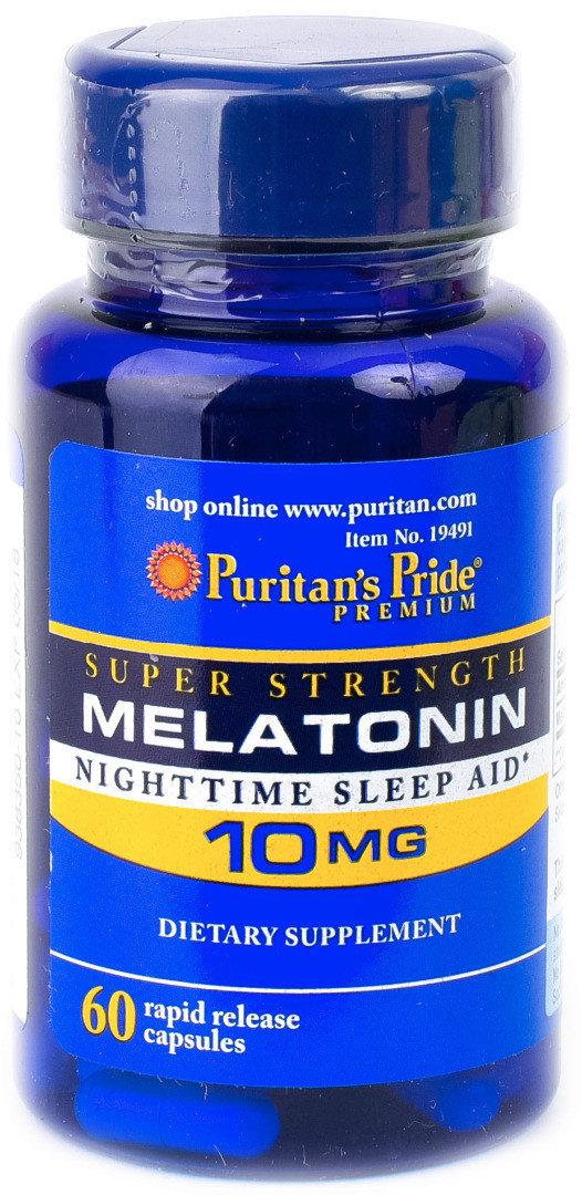 PsP Melatonin 10 mg - 60 кап,  мл, Puritan's Pride. Спец препараты. 