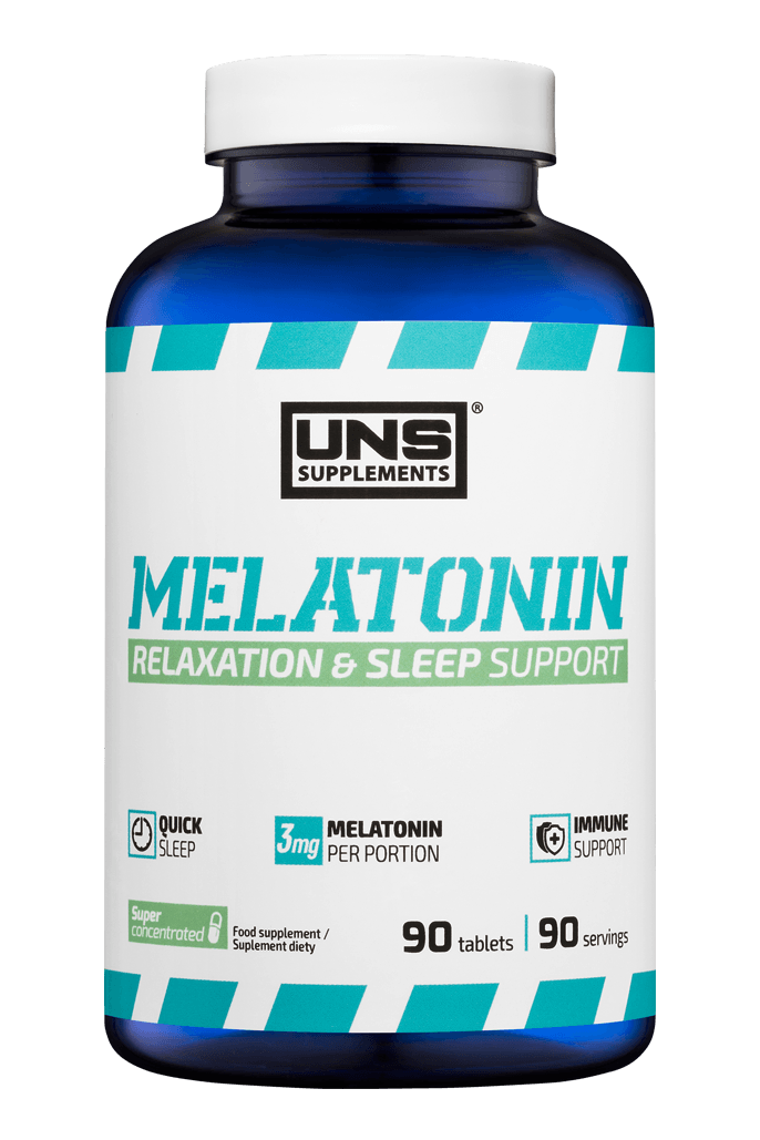 Melatonin 3 mg, 90 pcs, UNS. Melatoninum. Improving sleep recovery Immunity enhancement General Health 