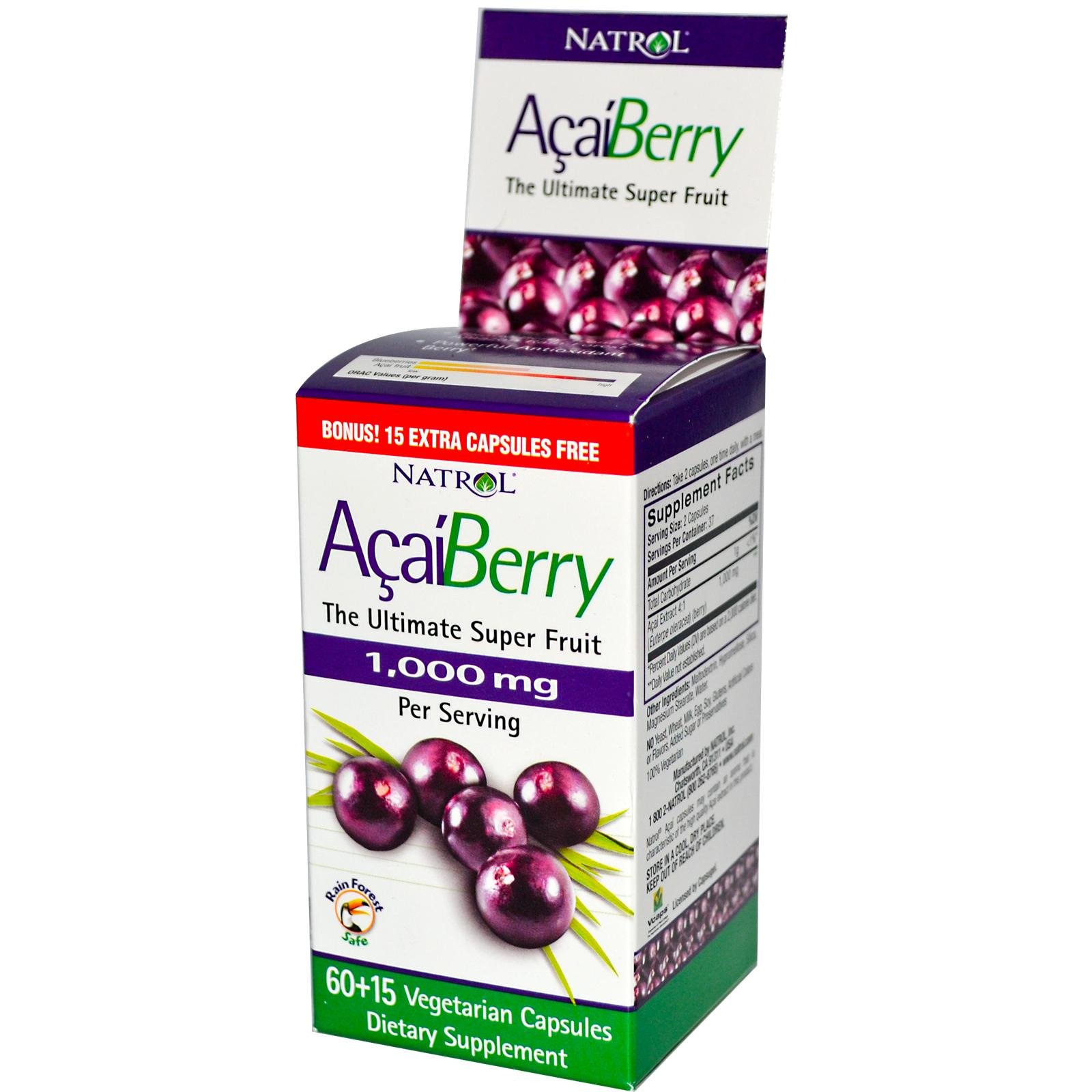 AcaiBerry, 75 pcs, Natrol. Special supplements. 