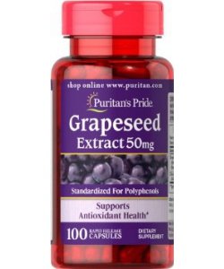 Grapeseed Extract 50 mg, 100 pcs, Puritan's Pride. Special supplements. 