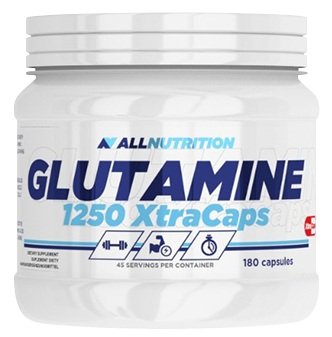 Аминокислота AllNutrition Glutamine 1250 Xtra Caps, 180 капсул ,  ml, AllNutrition. Amino Acids. 