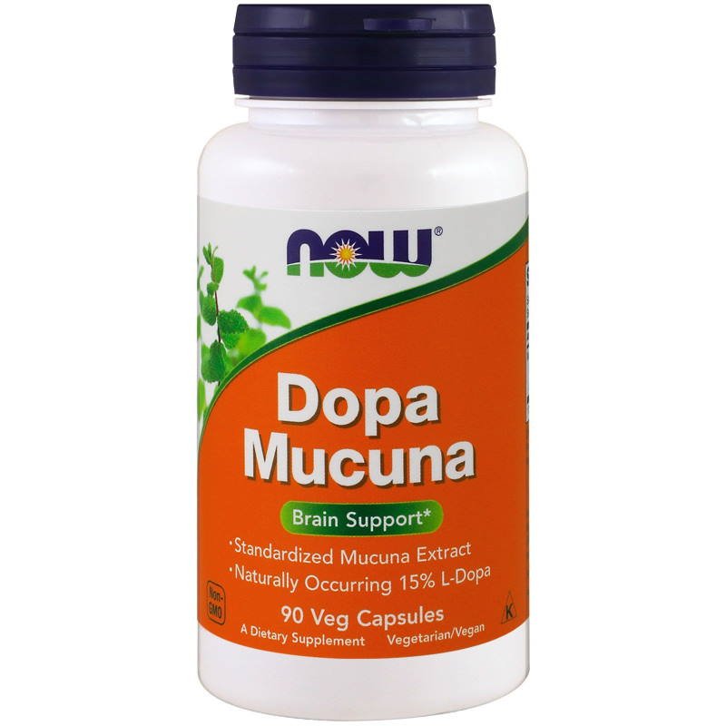 Натуральная добавка NOW Dopa Mucuna, 90 вегакапсул,  ml, Now. Natural Products. General Health 