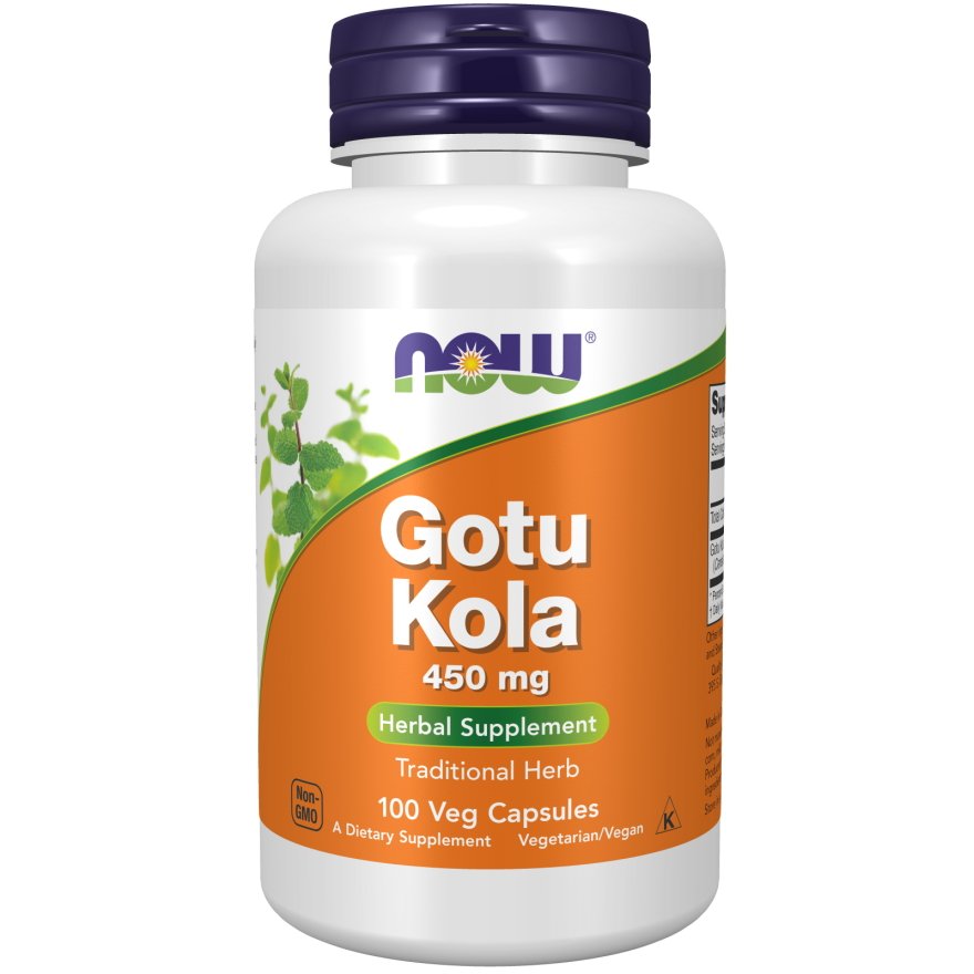 Натуральная добавка NOW Gotu Kola 450 mg, 100 вегакапсул,  мл, Now. Hатуральные продукты. Поддержание здоровья 